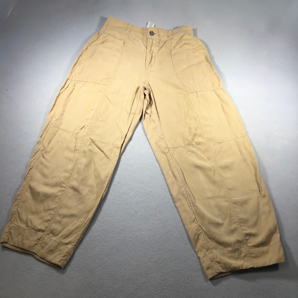 Joie Tan Lyocell Linen Blend High Rise Wide Leg Utility Pants Size 4 Khaki